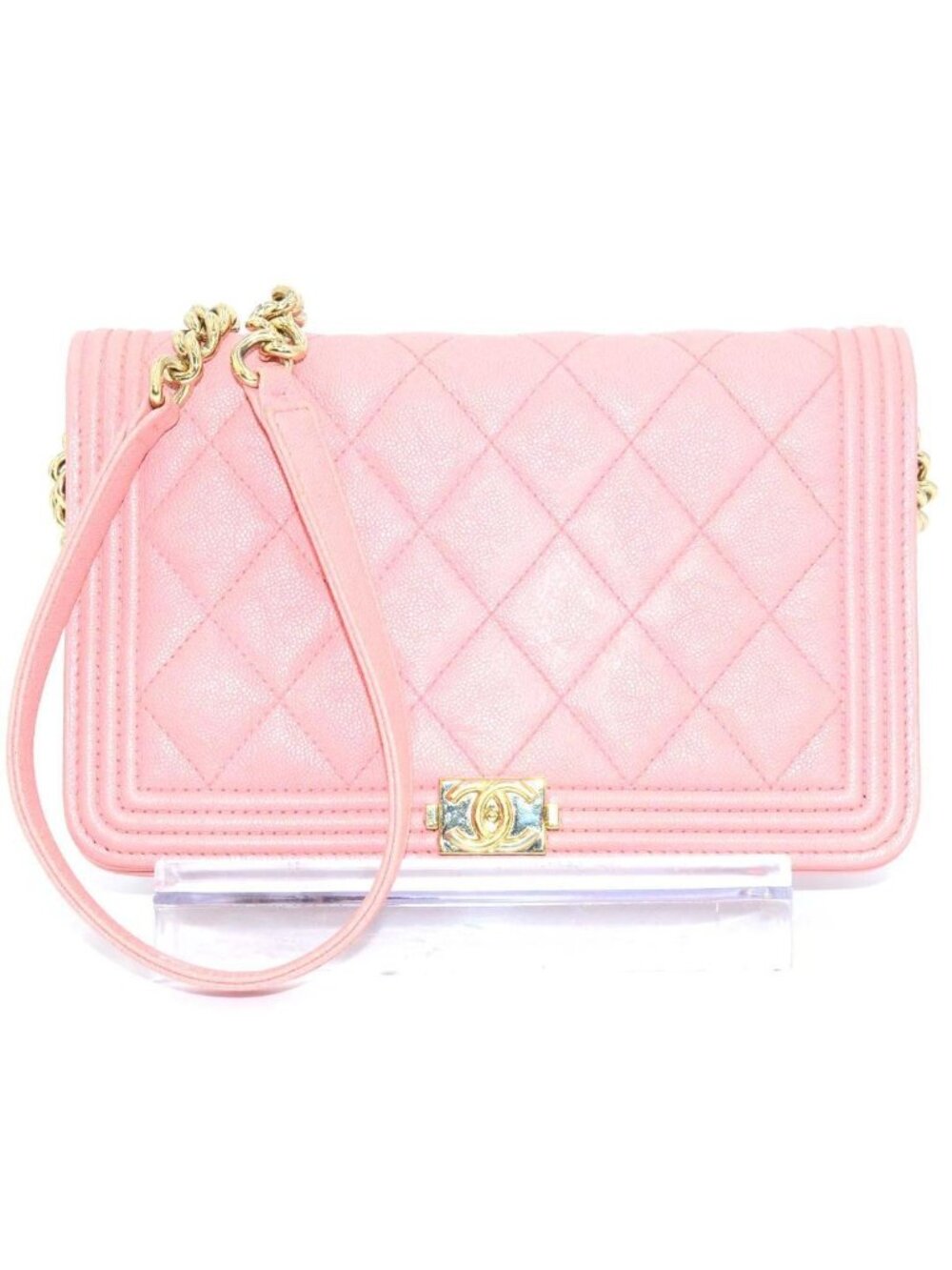 Chanel Boy Caviar Leather Chain Shoulder Bag